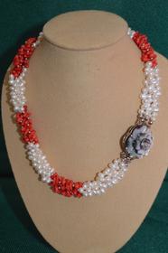 Pearl & Red Coral Necklace 186//280